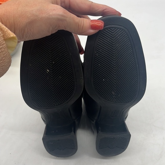 Siberian Husky Winter Ankle Boot Heel Felt Lined Black Leather Size 8 Made in CA - Picture 10 of 11